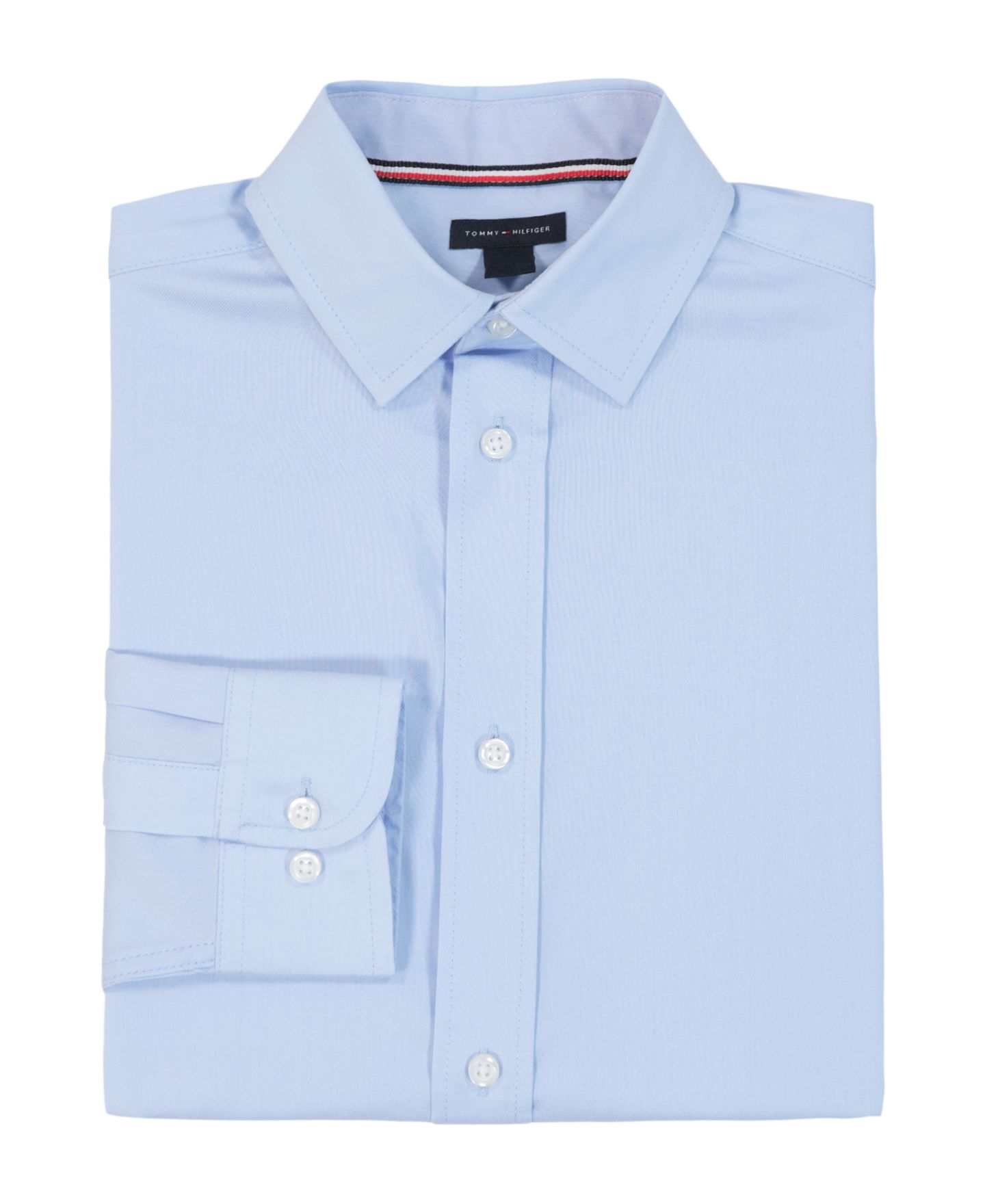 Детская рубашка Tommy Hilfiger Stretch Twill с длинным рукавом для мальчиков, цвет: Синий — фото 2