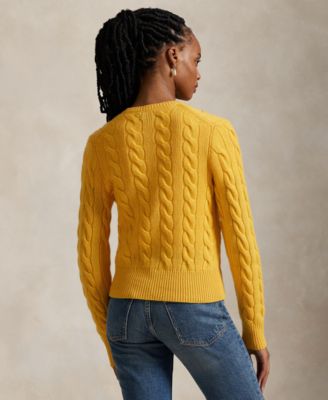 Women's Cable-Knit Wool-Cashmere Cardigan Sweater