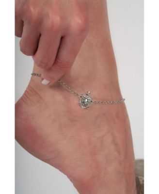 Sterling Silver Turtle Anklet
