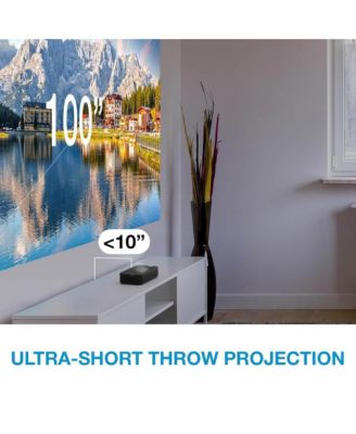 Ultra-Short Throw 4K UHD Home Cinema Laser Projector - 100" Images - Bright 4,000 Lumens - Enhanced Game Mode - HDR - Home Theater - Black