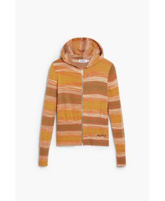 Women's Striped hoodie with zipper
