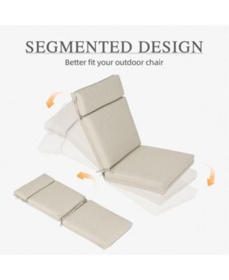 Outdoor High-Back Dining Chair Cushion Set with Ties and Zipper, Set of 2, 37"x20"x2.8".