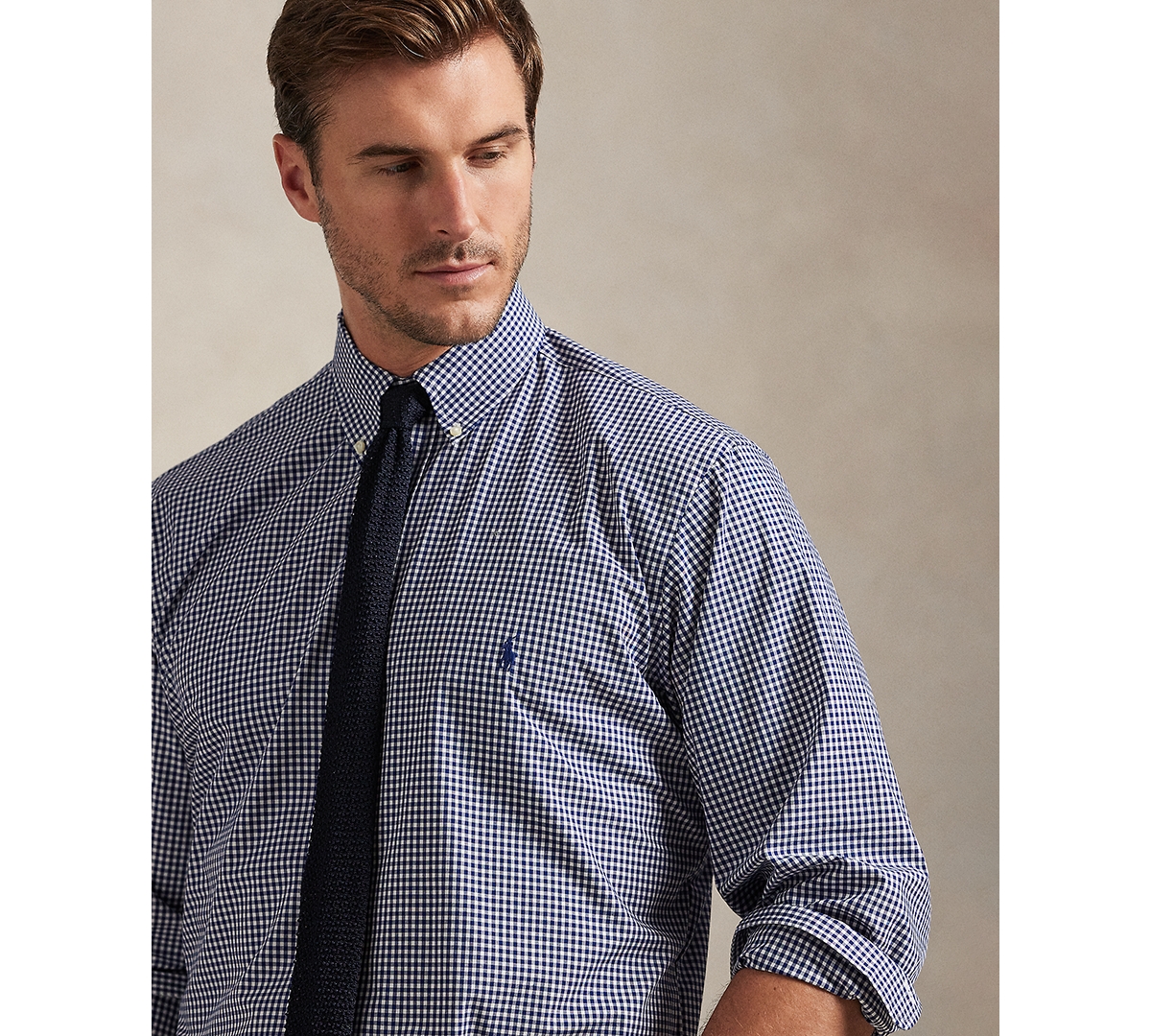 Polo Ralph Lauren Ralph Lauren Gingham Stretch Poplin Shirt In Blue