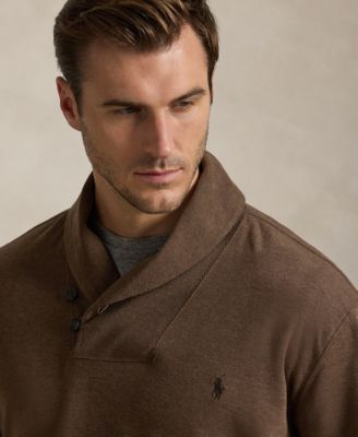 Men's Big & Tall Luxury Jersey Shawl-Collar Pullover Sweater