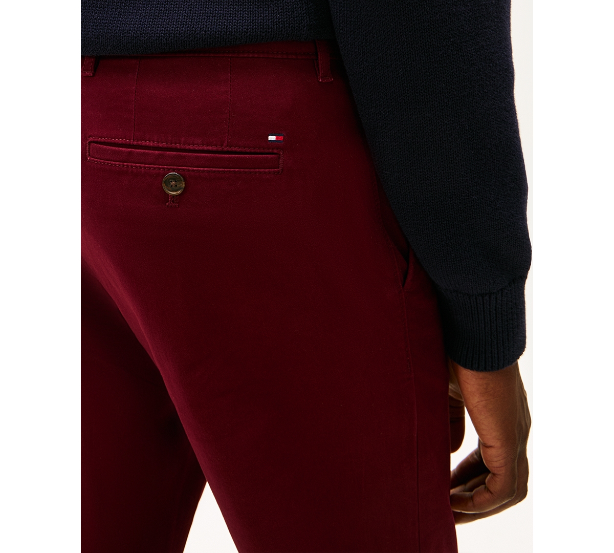 Tommy Hilfiger Men's Th Flex Stretch Regular-fit Chino Pant In Burgundy