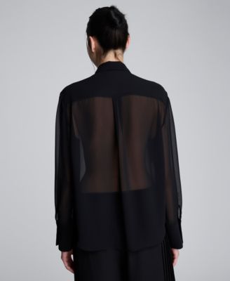 Women's Pleated Long Sleeve Top