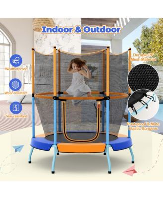 48" Toddler Trampoline for Kids with Safety Enclosure Net Heavy-duty Frame