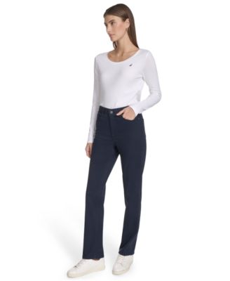 Women's Solid Stretch Full-Length Jeans