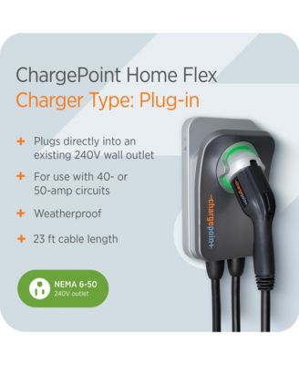Home Flex Level 2 WiFi NEMA 6-50 Plug Electric Vehicle EV Charger