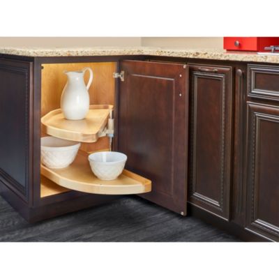 35" Lazy Susan Half-Moon Shaped 2-Shelf Turner, 4WLS882-35-570