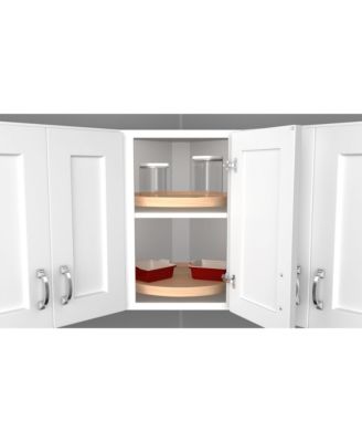 18" Lazy Susan Wooden Circle 1-Shelf w/ Swivel Bearings, 4WLS001-18B52