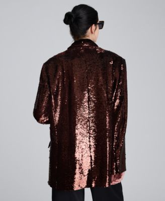 Women's Sequined Boyfriend Blazer