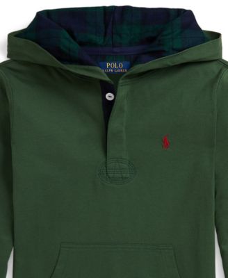 Boys' 8-20 Hooded Long Sleeve Rugby Sweatshirt