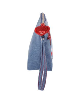 SpiderMan Denim Patch Cosmetic Pouch with Comic Pop Embellishments