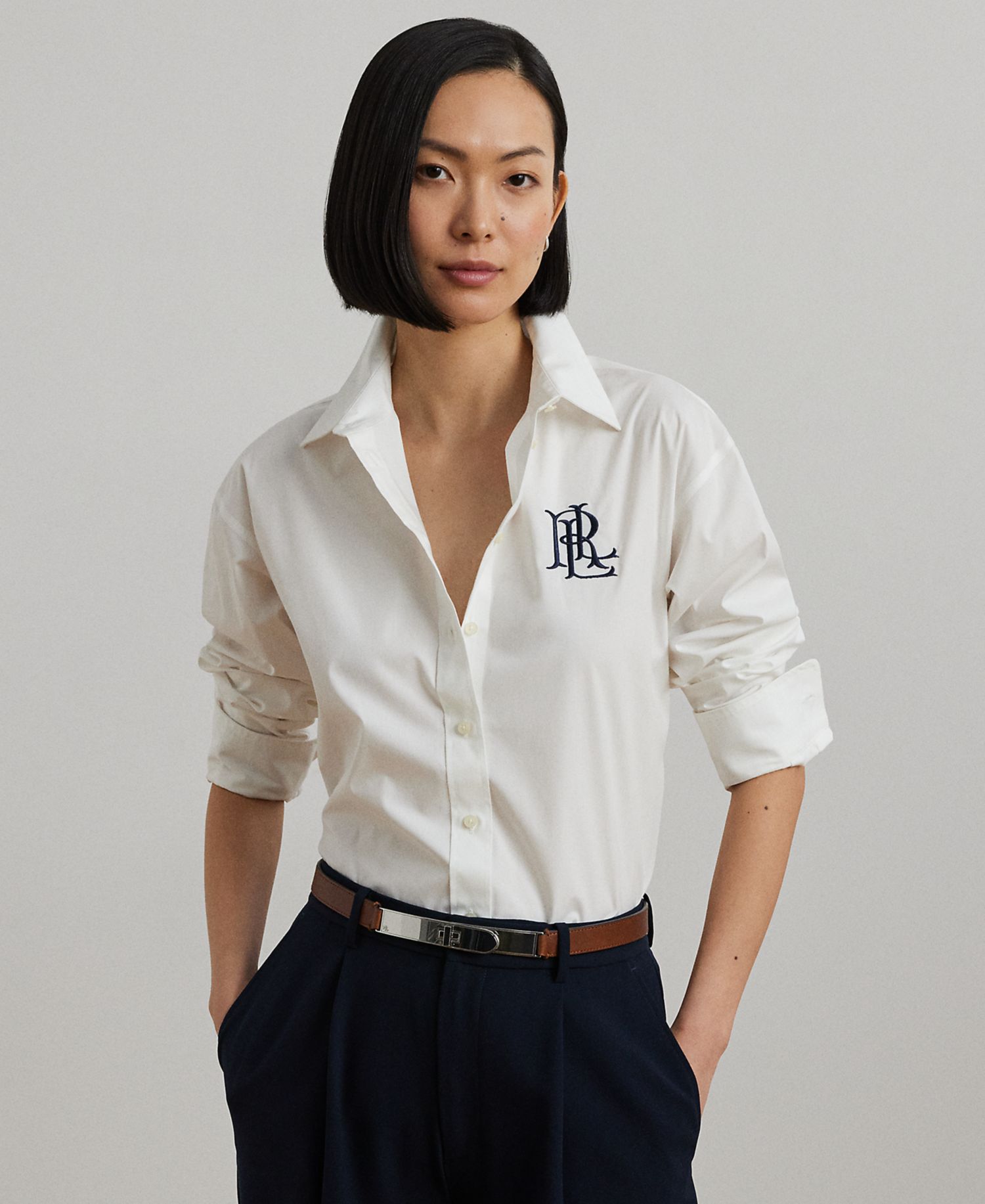 Petite Relaxed Fit Stretch Cotton Shirt