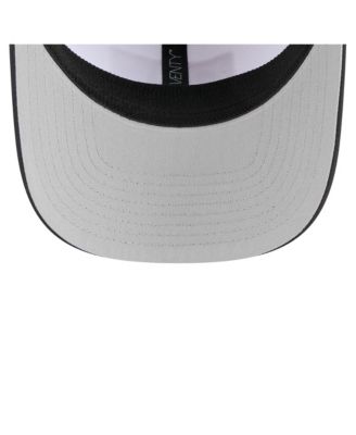 Men's White/Black Iowa Hawkeyes Perforated Patched 9SEVENTY Adjustable Hat