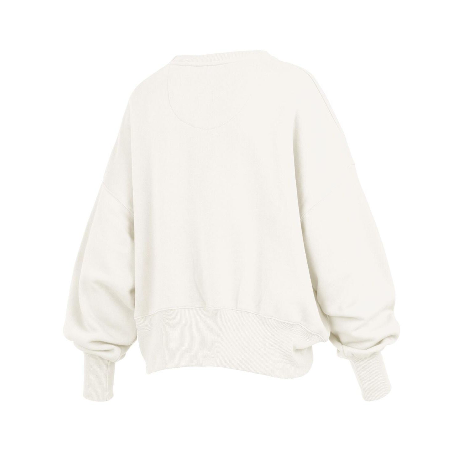 Women's Cream Oregon Ducks Oversized Chelsea Waist Length Pullover Sweatshirt