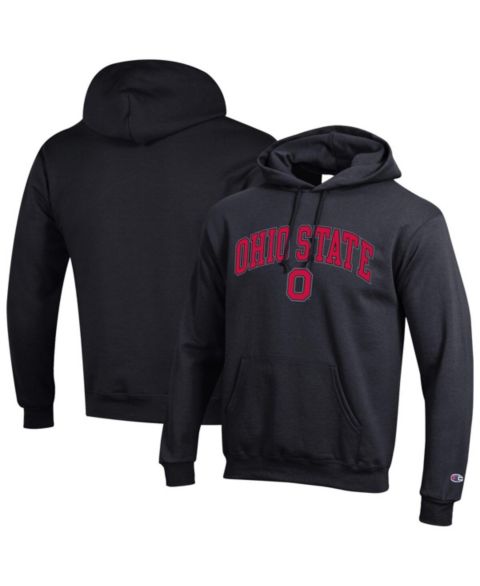 Мужское худи Champion Scarlet Ohio State Buckeyes Arched Logo Fleece Pullover, цвет: Чёрный