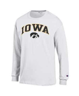 Men's&nbsp;White Iowa Hawkeyes Arch Over Logo Long Sleeve T-Shirt