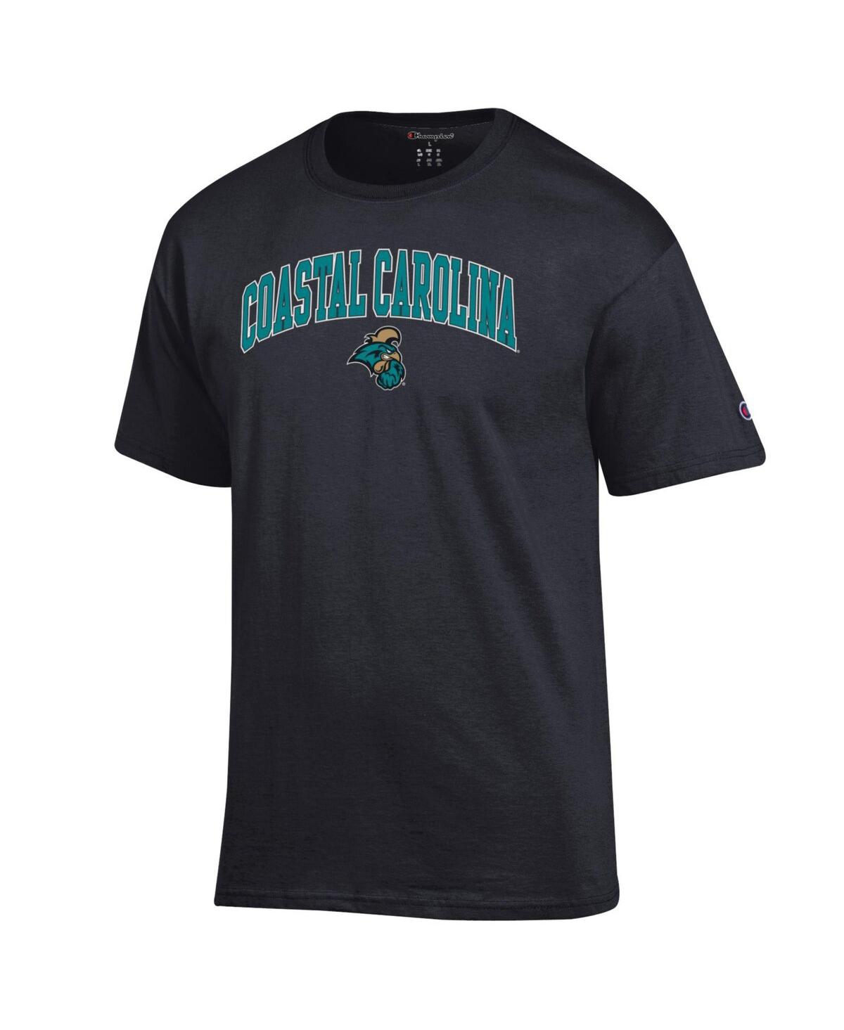 Champion Men'sâ Black Coastal Carolina Chanticleers Arched Logo T-shirt In Black