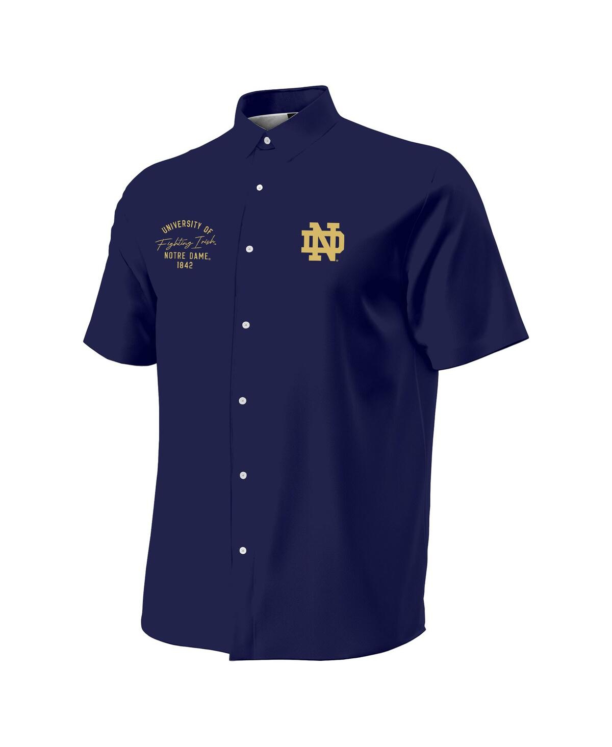 Under Armour Men'sâ Navy Notre Dame Fighting Irish Gameday Armourfuse Camp Button-up Shirt In Blue