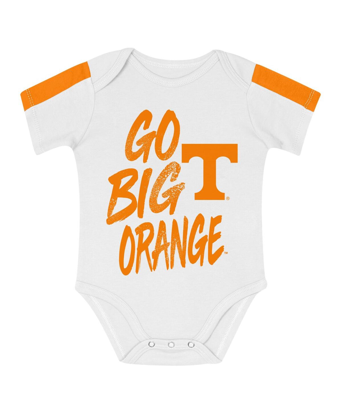 Outerstuff Baby Boys And Girls 3-piece Tennessee Orange/white Tennessee Volunteers Double Down Bodysuit And Pan In Animal Print