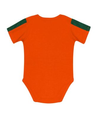 Baby Boys and Girls 3-Piece Green/Orange Miami Hurricanes Double Down Bodysuit and Pants Set