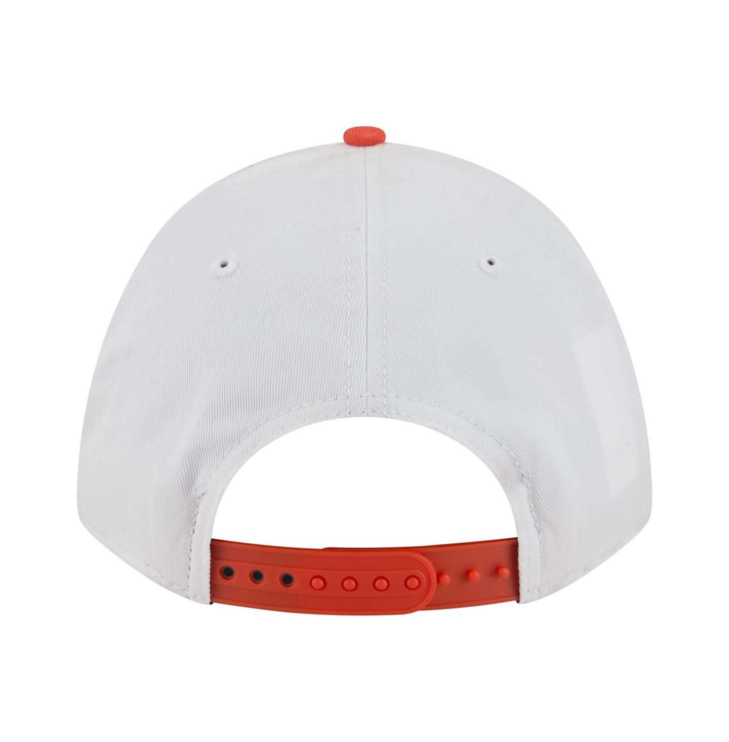 Мужская кепка New Era White/Orange Clemson Tigers Arch Two-Tone Rope 9FORTY A-Frame M-Crown Adjustable Hat — фото 2