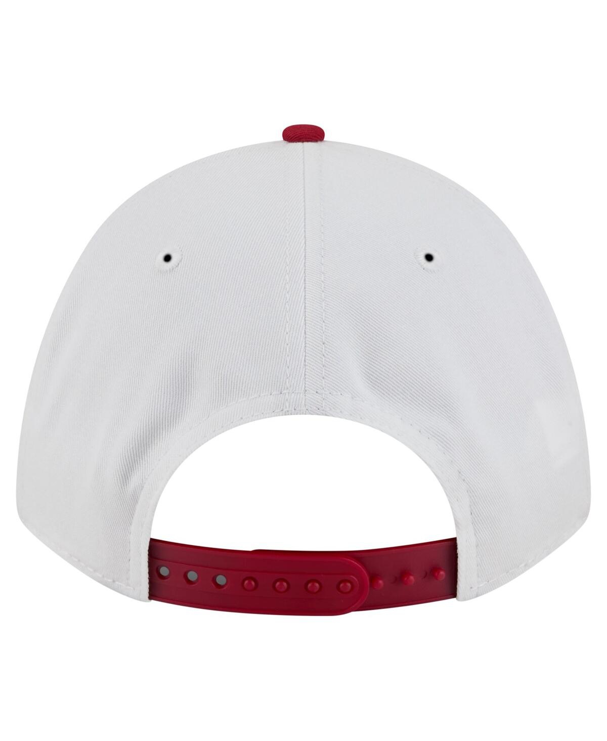 New Era Men's White/crimson Indiana Hoosiers Arch Two-tone Rope 9forty A-frame M-crown Adjustable Hat In White