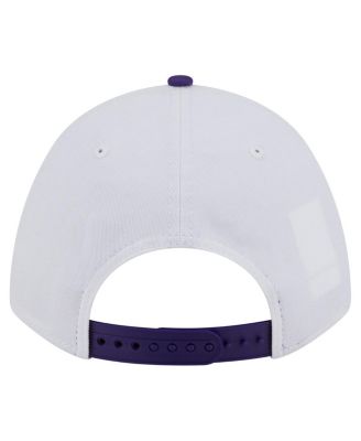 Men's White/Purple LSU Tigers Arch Two-Tone Rope 9FORTY A-Frame M-Crown Adjustable Hat