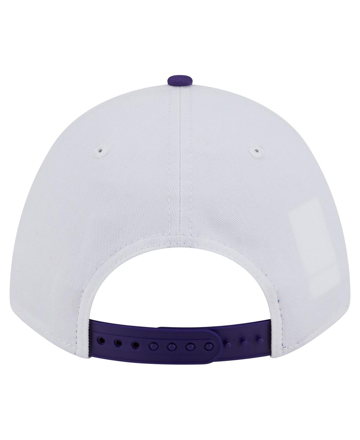 New Era Men's White/purple Lsu Tigers Arch Two-tone Rope 9forty A-frame M-crown Adjustable Hat In White