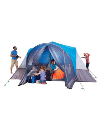 8 Person 3 Season Easy Up Camping Dome Tent with Rainfly & Porch, Blue