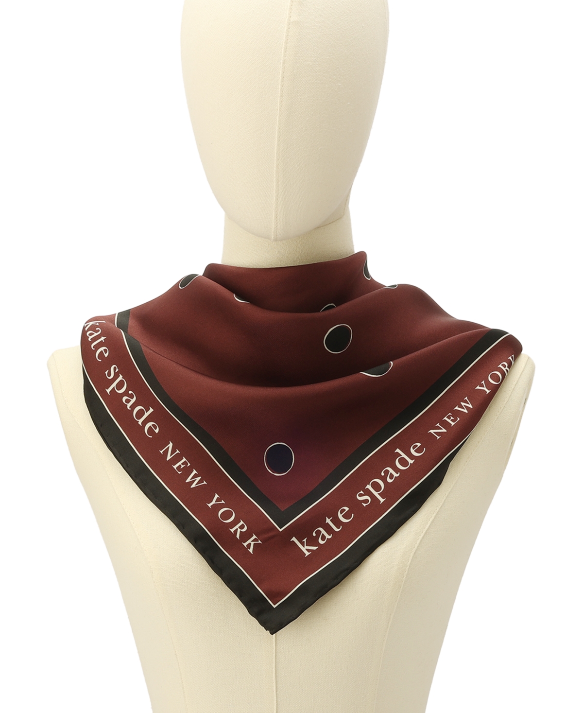 Kate Spade Downtown Dot Silk Square Scarf In Brown
