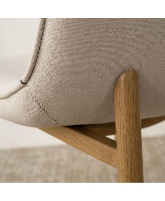 Light Wood Finish 5-Piece Dining Set with 39.5 Inch Round Table and 4 Upholstered Chairs with Wood-Look Metal Legs-Maison Boucle