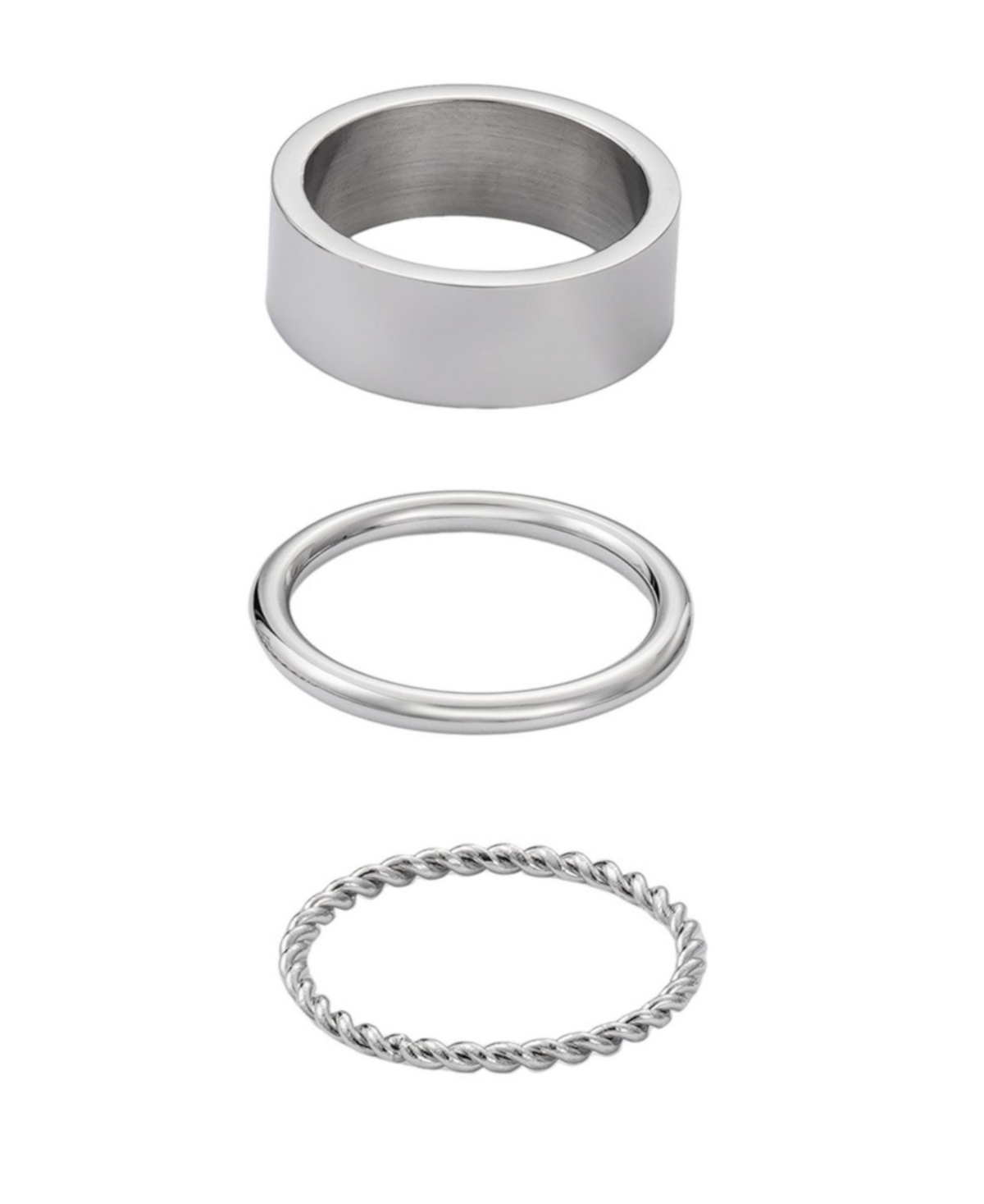 Adornia Tarnish Resistant Silver Ring Set In Silver