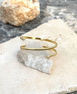 Gold Crystal Wrap Cuff Bracelet