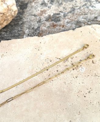 Tarnish Resistant Gold 2-Chain Bracelet Set