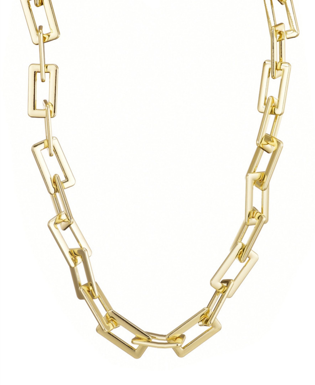 Adornia Plated Rectangle Paperclip Chain Necklace In Gold