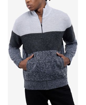 Men's Full Zip Mock Neck Sweater With Fleece Lining