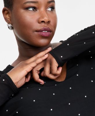 Plus Size Embellished V-Neck Top, Macy's Exclusive 