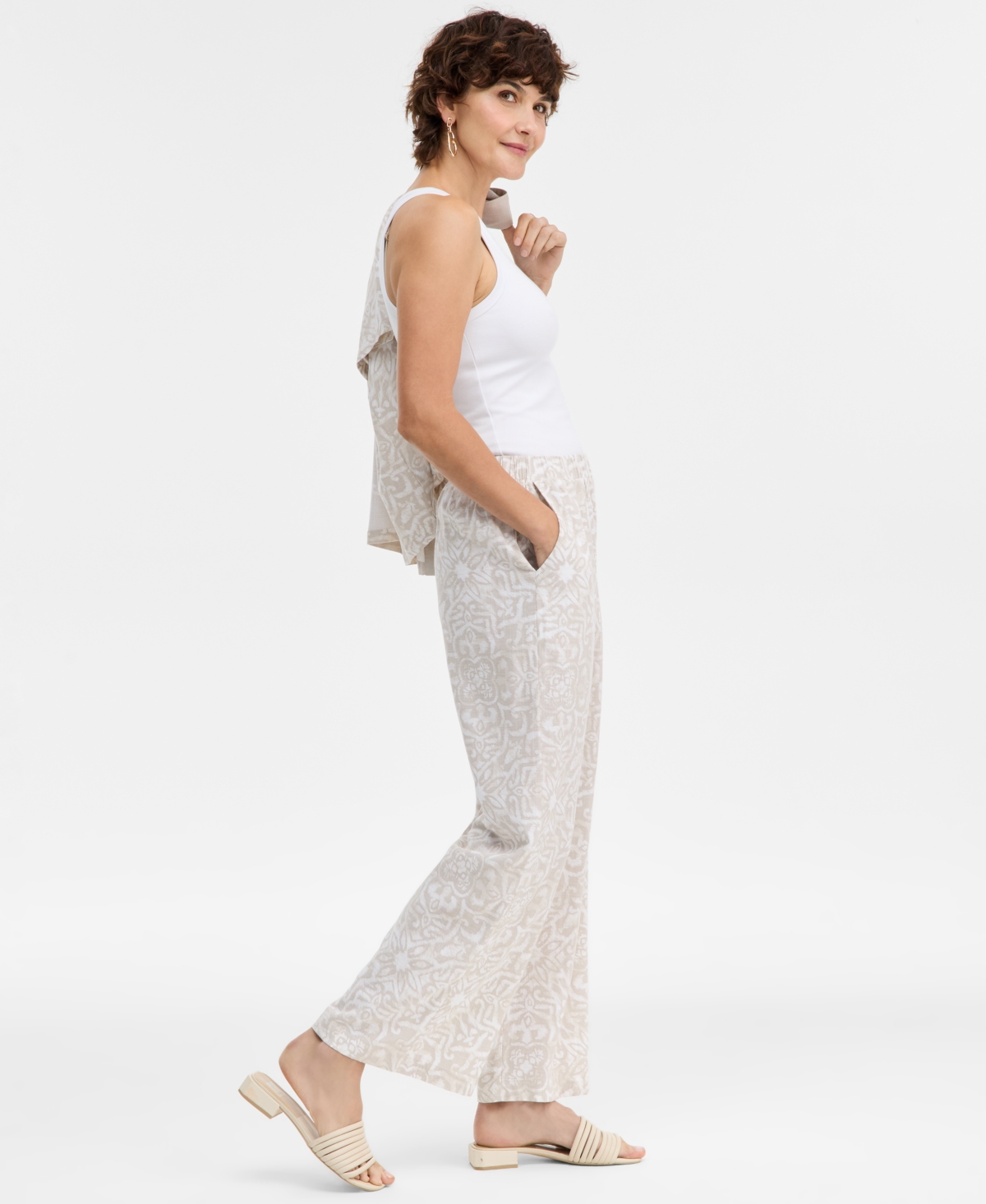 Jm Collection Women's Printed Pull-On Pants, Macy's Exclusive