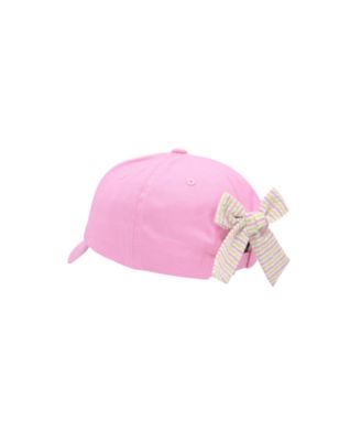 Ice Cream Twill Girls' Bow Baseball Hat in Pink