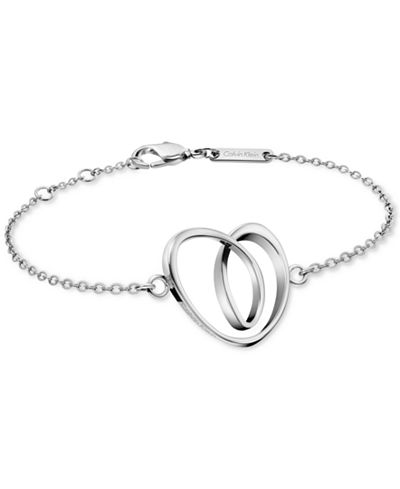 Calvin Klein warm Silver-Tone artistic heart Bracelet KJ5AMB000100