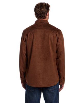 Men's Button Front Faux Suede Overshirt