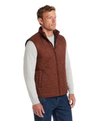 Men's Hexagon Zip Front Quilted Vest