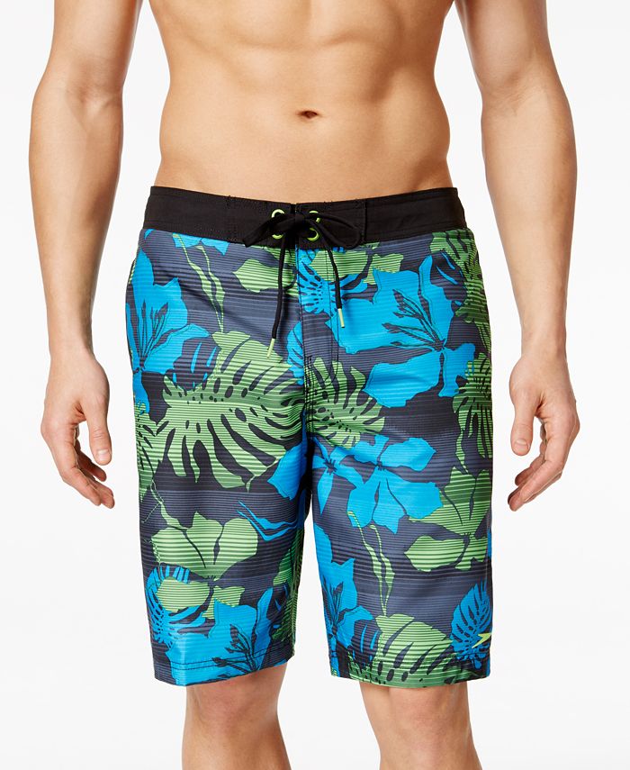 Speedo Men's Tropical Print Swim Trunks - Macy's