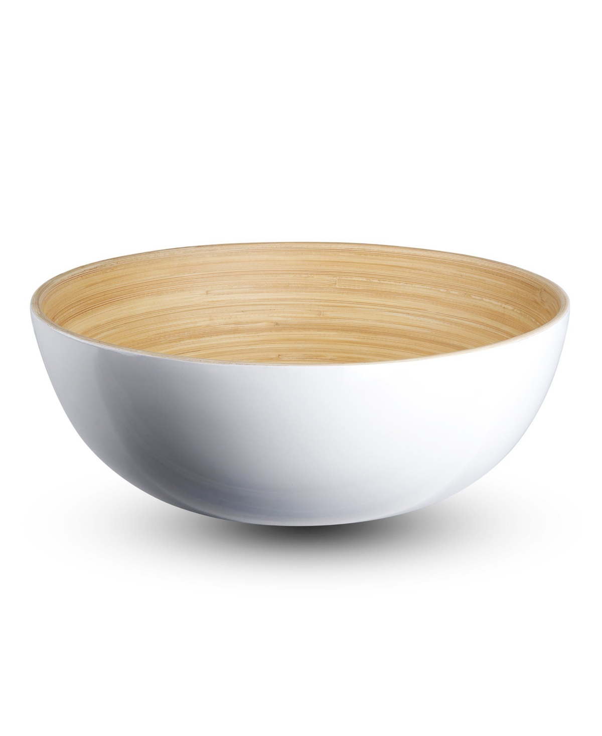 Joyce Chen Lexa Collection 12" Bamboo Salad Bowl In White