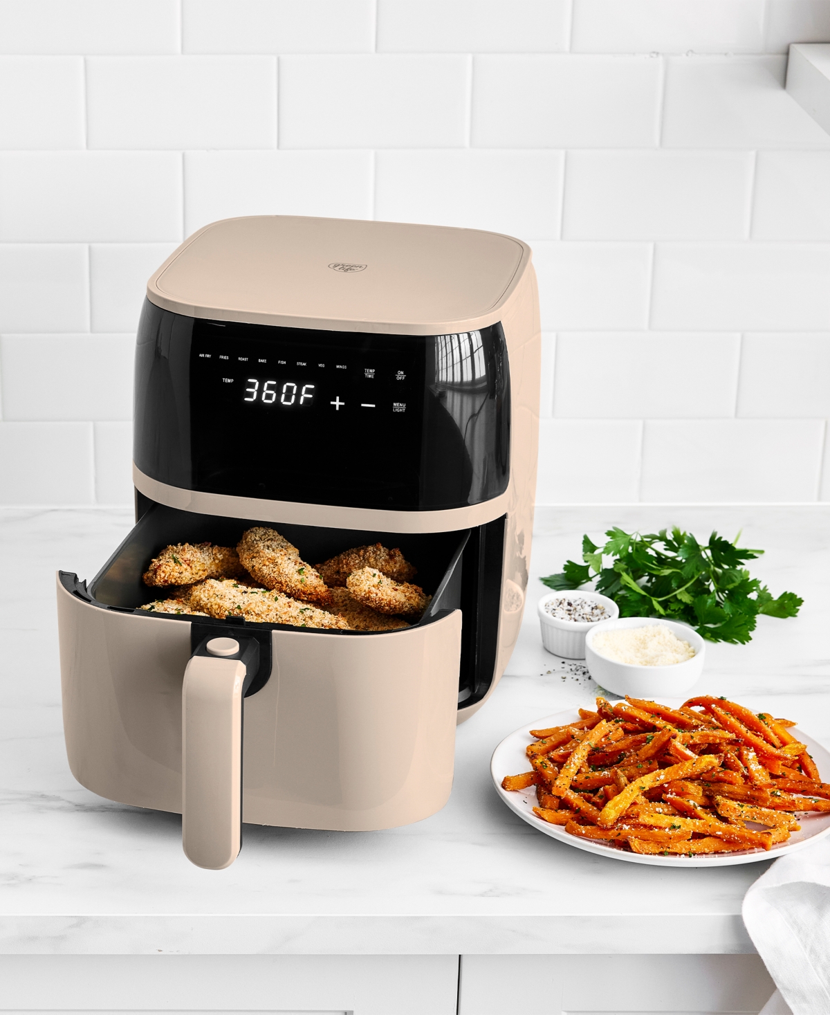 Greenlife 5.3 Quart Digital One-touch Air Fryer In Brown