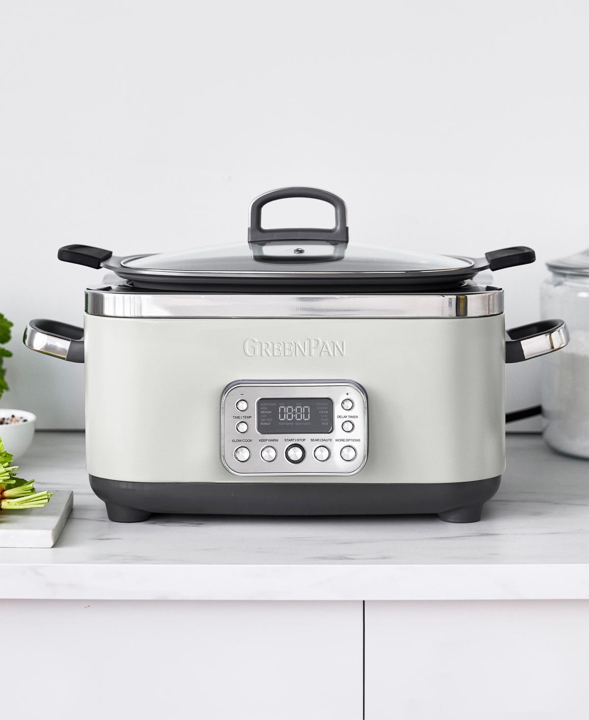 Greenpan Elite 6 Quart Ceramic Nonstick Slow Cooker In White
