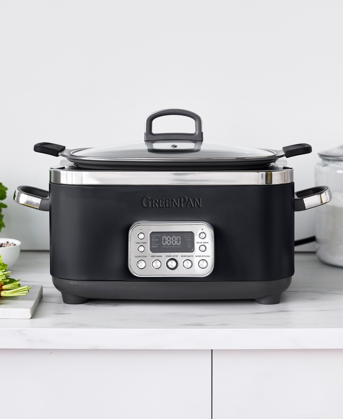 Greenpan Elite 6 Quart Ceramic Nonstick Slow Cooker In Black
